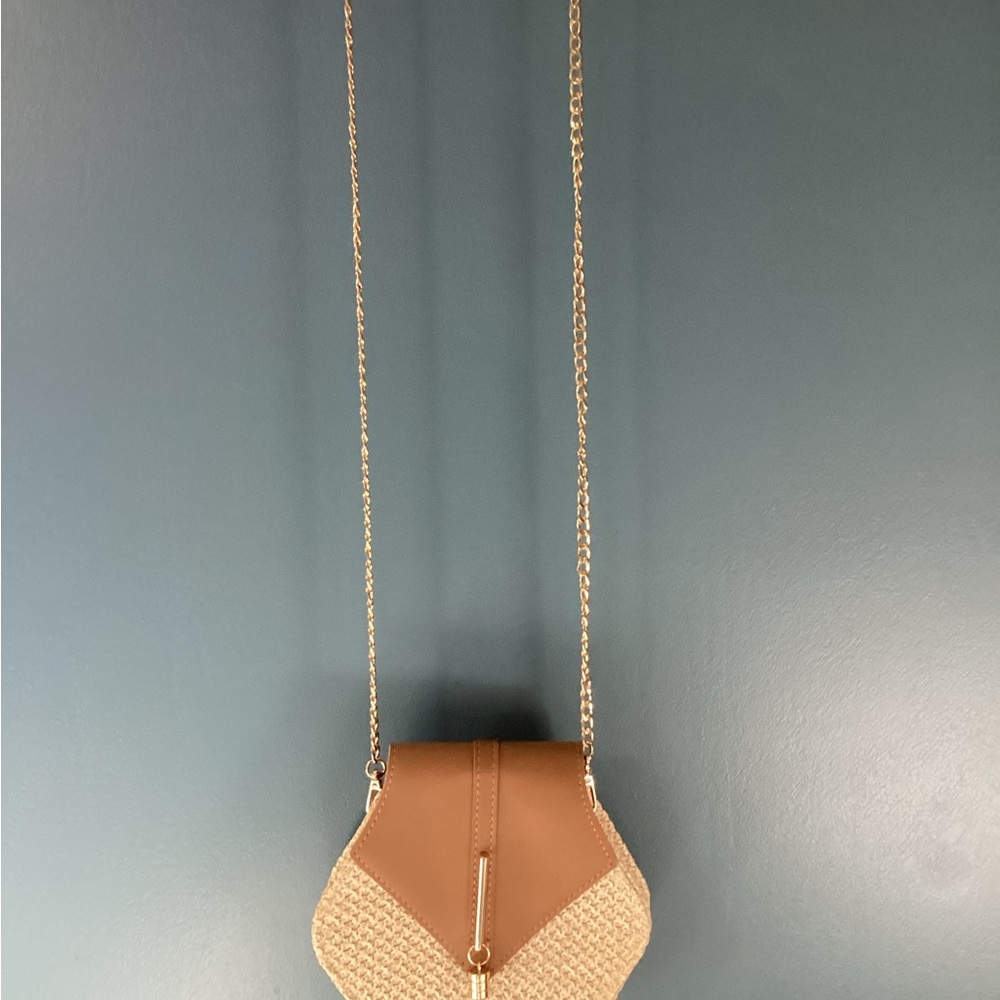 Tan and Cream Crossbody Bag